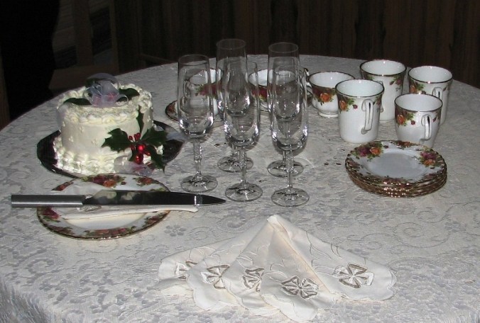 cake, coffee and champagne