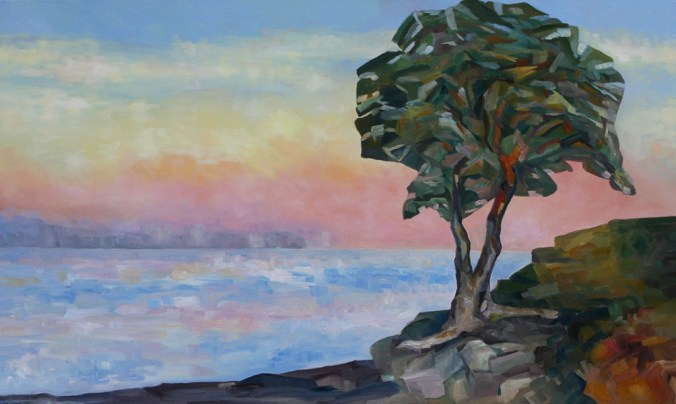 Evening and the Arbutus Tree 36 x 60 inch oil on canvas by Terrill Welch 2013_01_07 018