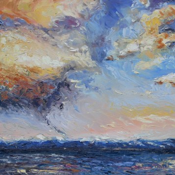 Evening Thunderclouds over the Strait of Georiga 20 x 20 inch oil on canvas by Terrill Welch 2012_12_20 025