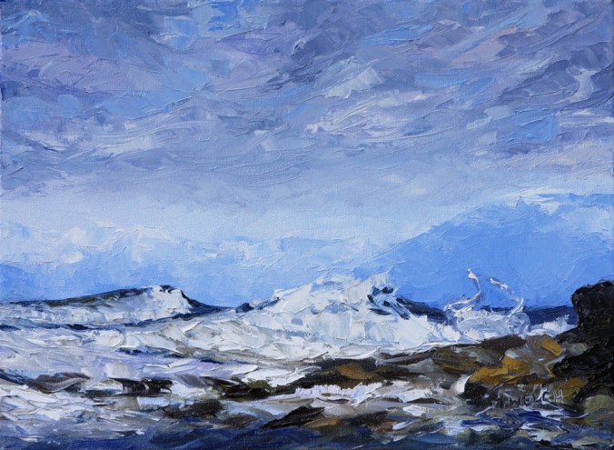 West Coast Blues study resting 12 x 16 inch oil on canvas by Terrill Welch SOLD 2013_03_04 020