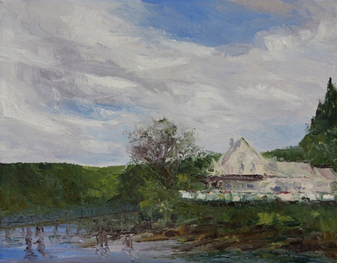 Spring at the Springwater Lodge Mayne Island 11 x 14 inch oil on canvas plein air by Terrill Welch 2013_04_14 154