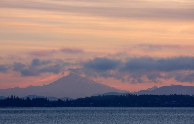 Mount Baker at Sunrise in Mill Bay by Terrill Welch 2014_01_05 020