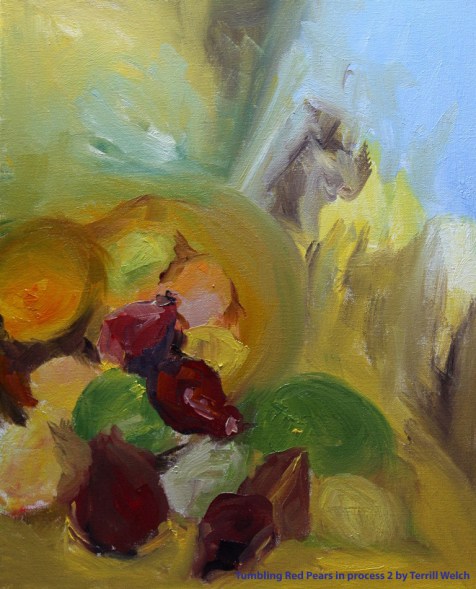 Tumbling Red Pears in process 2 by Terrill Welch 2014_02_26 025