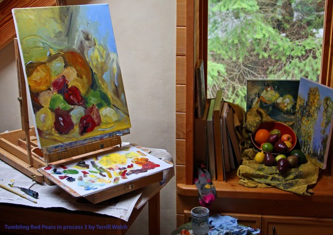 Tumbling Red Pears in process 3 by Terrill Welch 2014_02_26 031