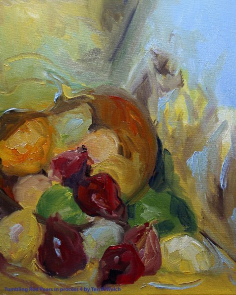 Tumbling Red Pears in process 4 by Terrill Welch 2014_02_26 036