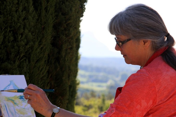 Plein Air pinting in Aix en Provence by Mme Miceli Brigitte 2014_05_18 109