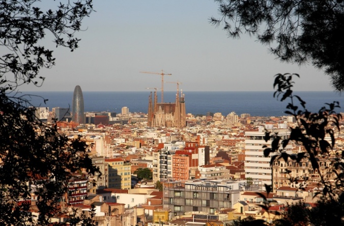 Barcelona Spain through the trees by Terrill Welch 2014_05_25 050