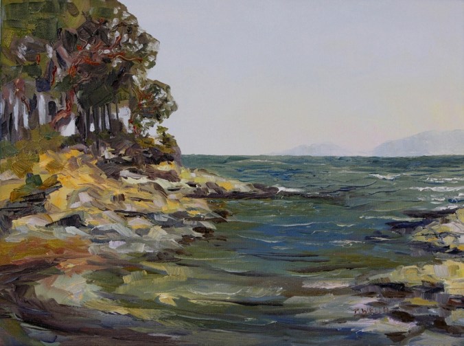 Oyster Bay Late July 12 x 16 inch plein air oil on canvas by Terrill Welch 2014_08_08 060