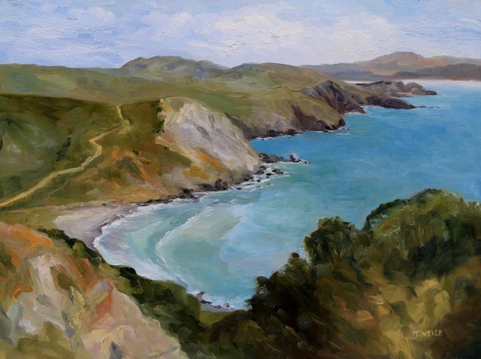 4 Muir Beach Overlook California resting 18 x 24 oil on wood with cradle by Terrill Welch 2015_04_26 031