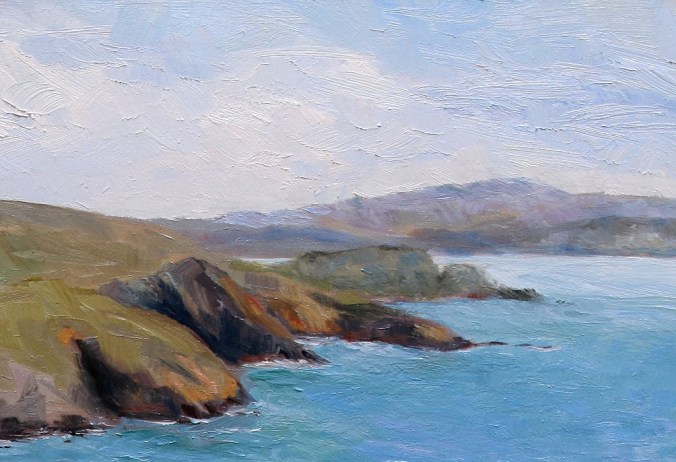 detail 2 Early Spring Muir Beach Overlook California 18 x 24 inch oil on wood with 1.5 inch cradle. by Terrill Welch 2015_04_27 057
