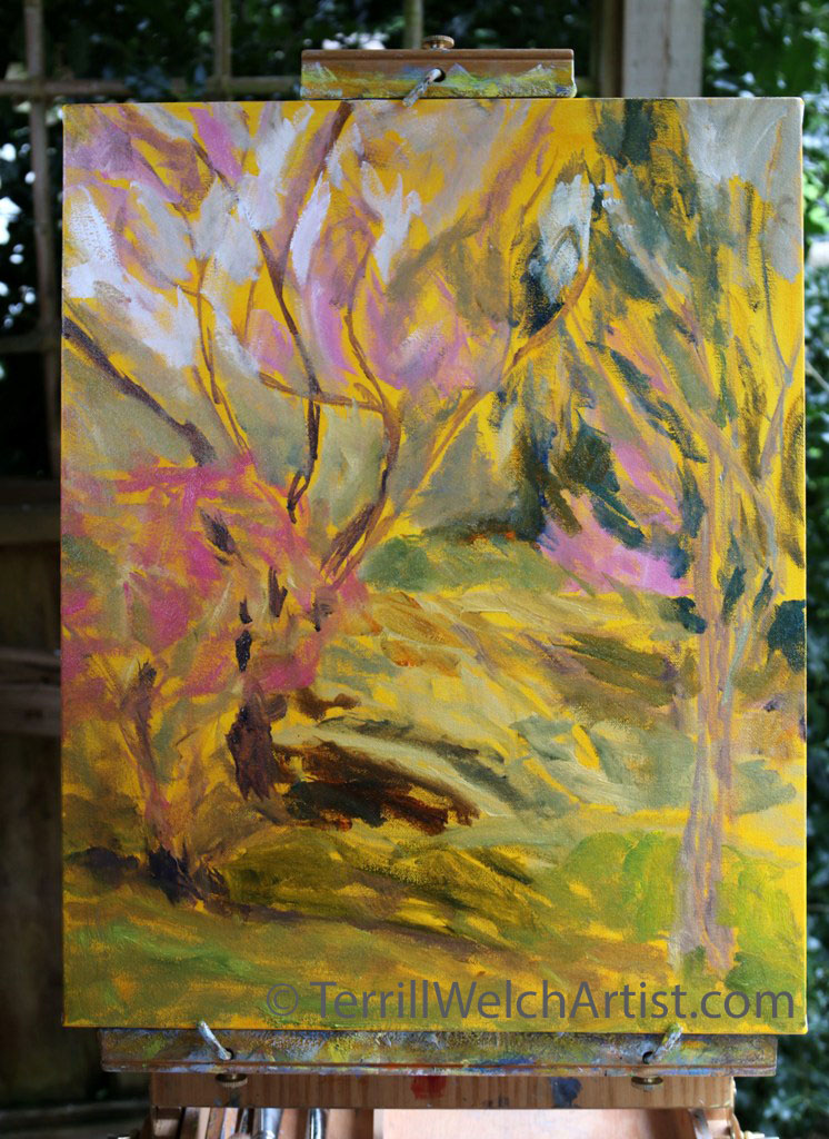 4. Begin to quickly block in composition by patches of colour IMG_9203