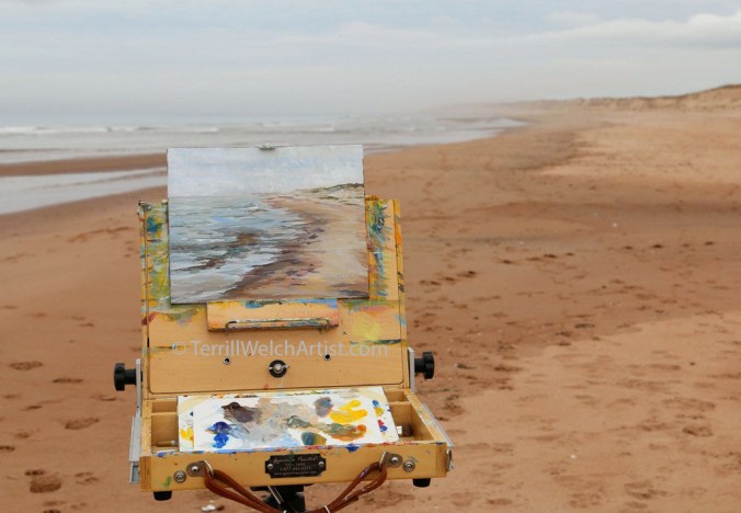 Plein air painting at Blooming Point PEI by Terrill Welch May 8 2016 IMG_3418