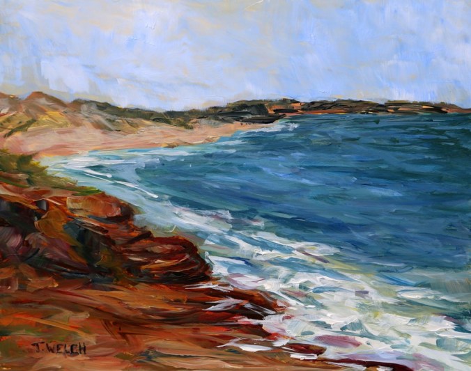 Shores of Cavendish in May PEI 8 x 10 inch acrylic sketch on gessobord by Terrill Welch IMG_3821