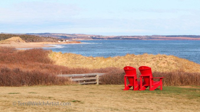 Sitting with the view at Cavendish PEI by Terrill Welch May 11 2016 IMG_3745