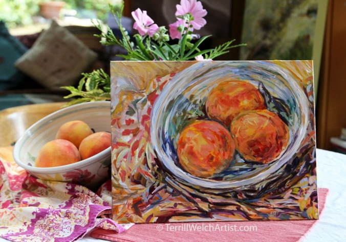 Still life painting sketch of peaches by Terrill Welch  IMG_9400