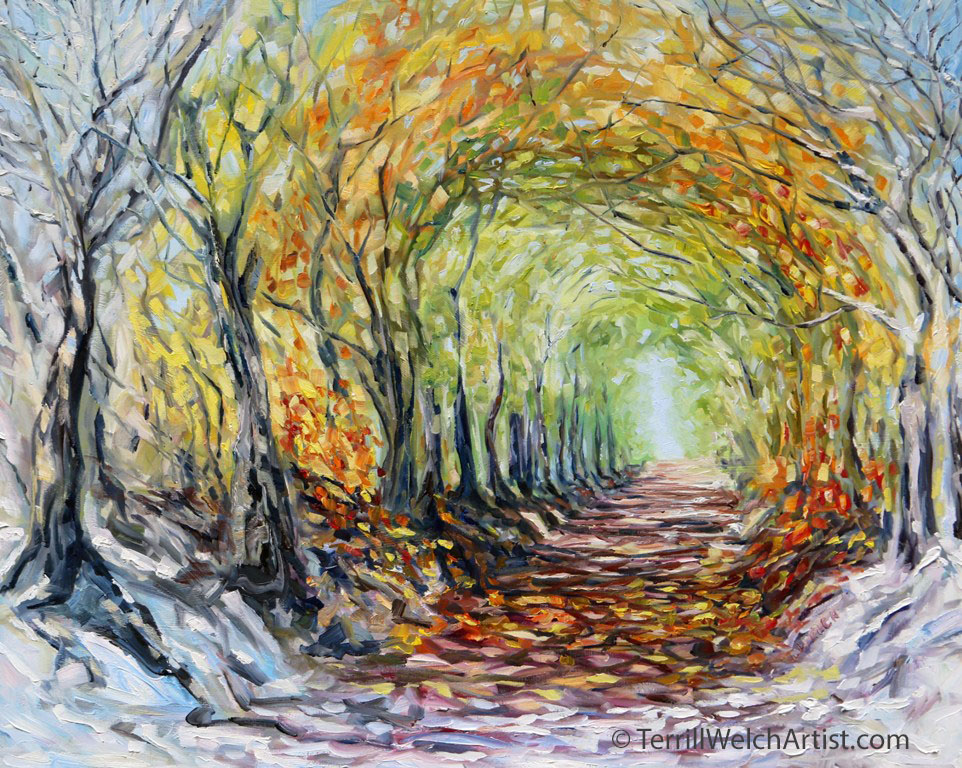 centuries-of-seasons-heritage-road-pei-24-x-30-inch-on-wood-resting-by-terrill-welch-nov-11-2016-img_2653